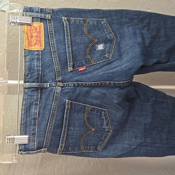 Levi's 711 Skinny Women's Dark Blue Skinny Jeans Distressed Grunge - Picture 9 of 9